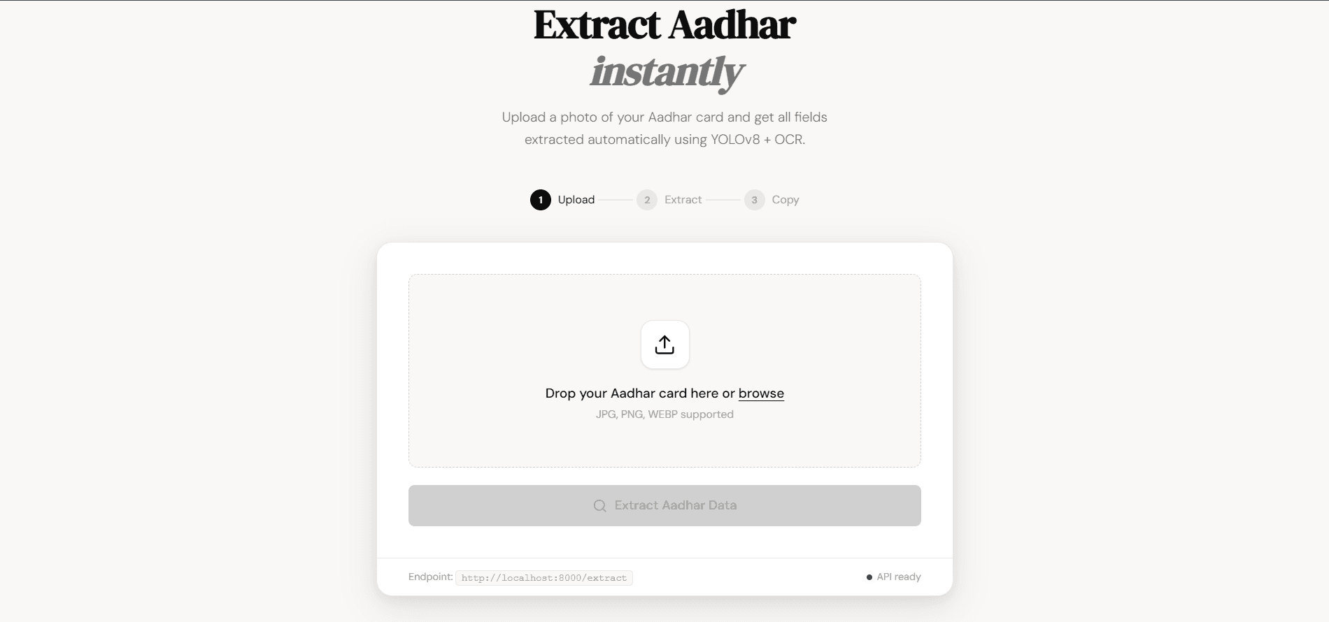 Aadhaar Card Data ExtractorImg